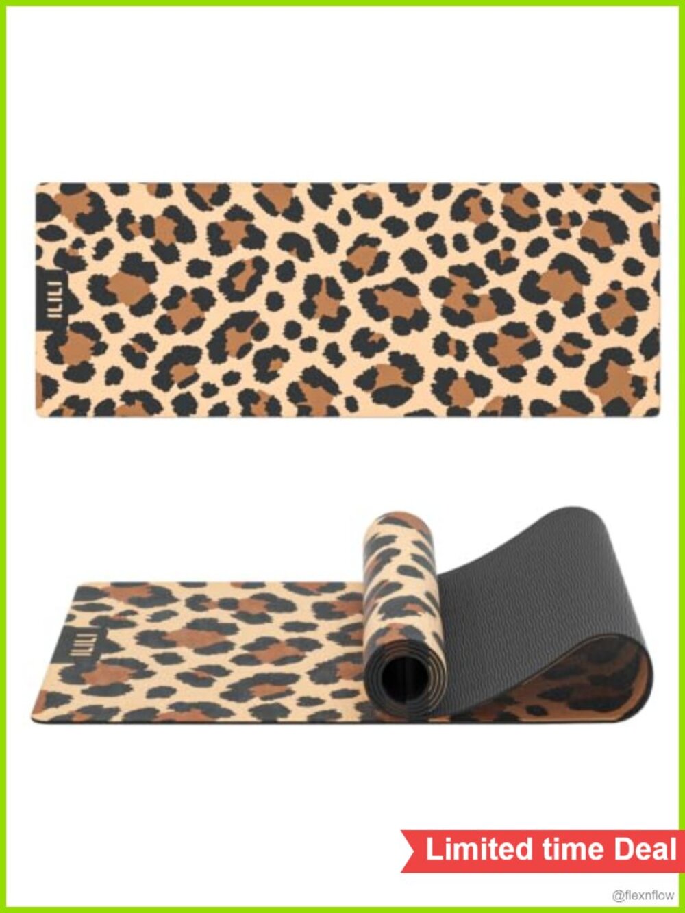 Suede & TPE 8mm Thick Yoga Mat Leopard Print Non-Slip Exercise Mat with Carry